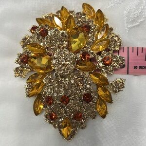 Flower Brooch Pin 4” x 3”